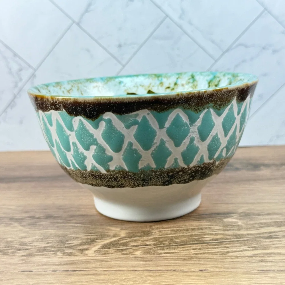 Meritage Otis Teal 27 oz Stoneware Soup Bowl w Handle / 1 Replacement Piece
